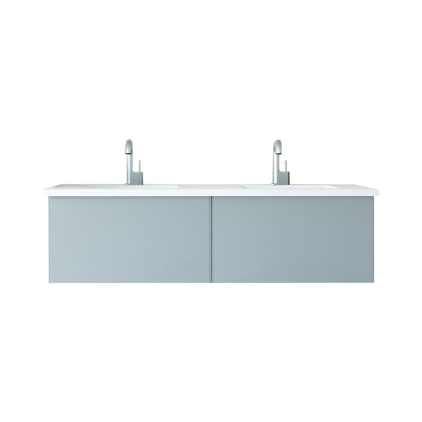 Laviva 313VTR-60D-MW Vitri 60" Double Sink Vanity + Stone Matte White Countertop
