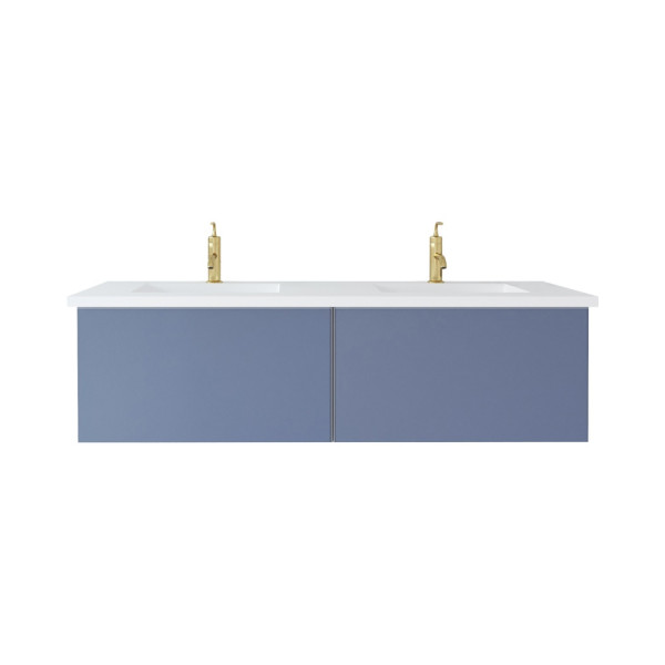 Laviva 313VTR-60D-MW Vitri 60" Double Sink Vanity + Stone Matte White Countertop
