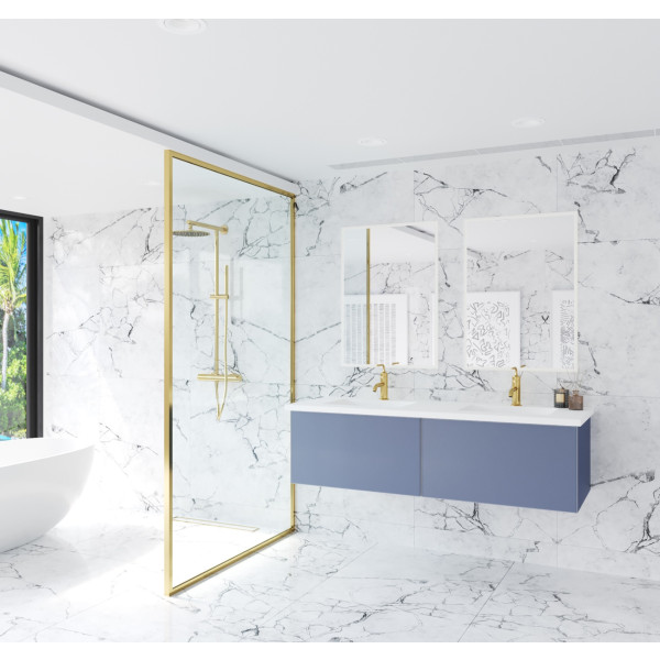 Laviva 313VTR-60D-MW Vitri 60" Double Sink Vanity + Stone Matte White Countertop