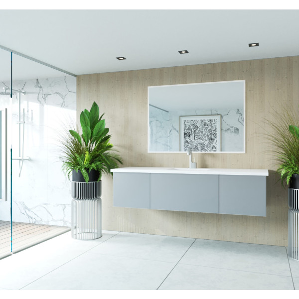 Laviva 313VTR-66-MW Vitri 66" Single Vanity with VIVA Stone Matte White Solid Surface Top