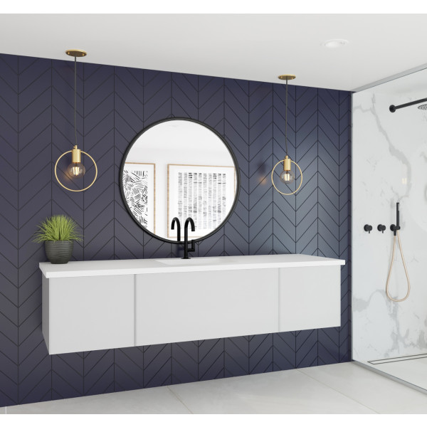 Laviva 313VTR-72C-MW Vitri 72" Single Vanity with VIVA Stone Matte White Solid Surface Top