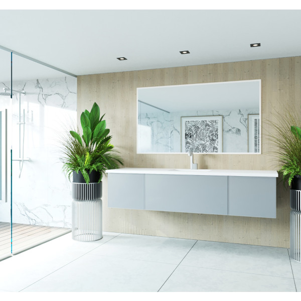 Laviva 313VTR-72C-MW Vitri 72" Single Vanity with VIVA Stone Matte White Solid Surface Top