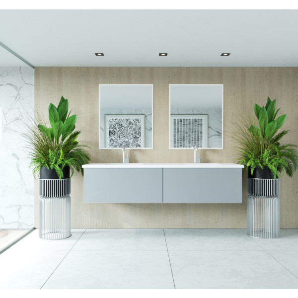 Laviva 313VTR-72D-MW Vitri 72" Double Vanity with VIVA Stone Matte White Solid Surface Top