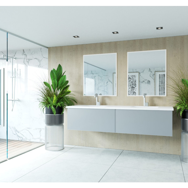 Laviva 313VTR-72D-MW Vitri 72" Double Vanity with VIVA Stone Matte White Solid Surface Top