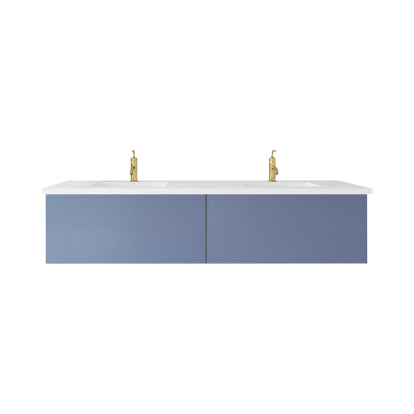 Laviva 313VTR-72D-MW Vitri 72" Double Vanity with VIVA Stone Matte White Solid Surface Top