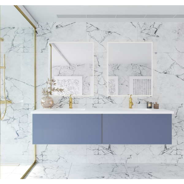 Laviva 313VTR-72D-MW Vitri 72" Double Vanity with VIVA Stone Matte White Solid Surface Top