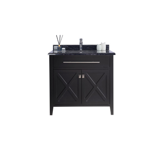 Laviva 313YG319-36-BW Wimbledon 36 Inch Vanity With Black Wood Counter