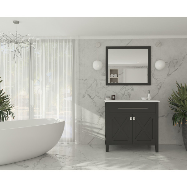 Laviva 313YG319-36-MW Wimbledon 36" Vanity + Matte White Stone Solid Surface Top
