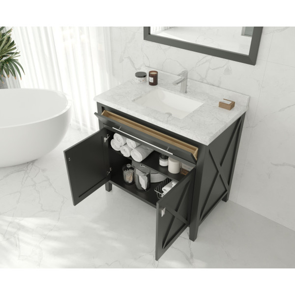 Laviva 313YG319-36-MW Wimbledon 36" Vanity + Matte White Stone Solid Surface Top