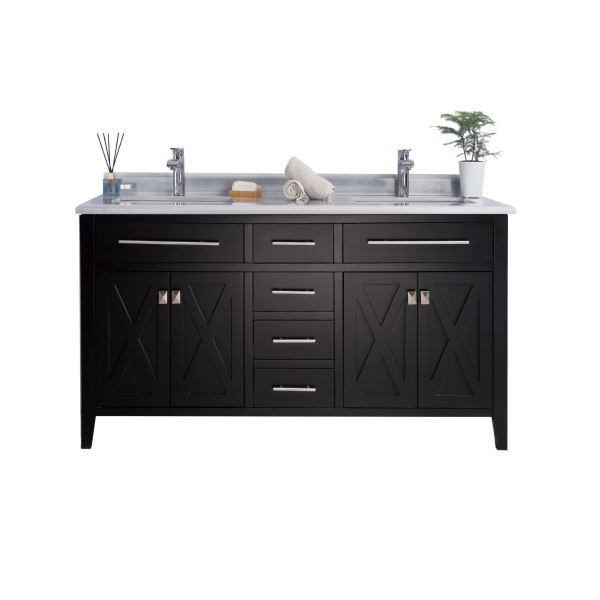 Laviva 313YG319-60-WS Wimbledon 60 Inch Vanity With White Stripes Counter