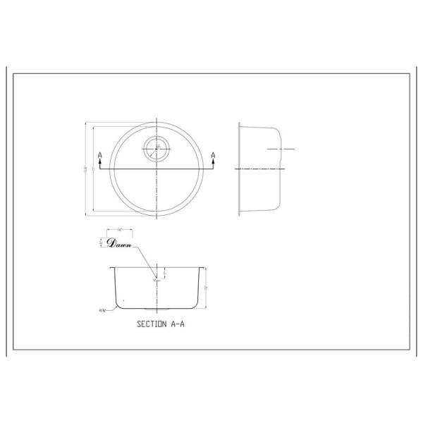 Dawn 3235 Drop In Round Stainless Steel Kitchen Sink