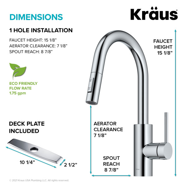 Kraus KPF-2620 Oletto™ Single Handle Pull Down Kitchen Faucet