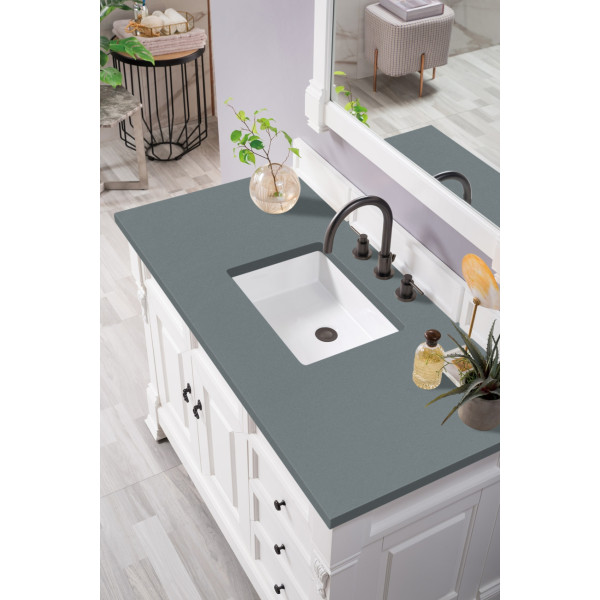 James Martin 147-V48-BW-3 Brookfield 48" Bright White Single Vanity Quartz Top
