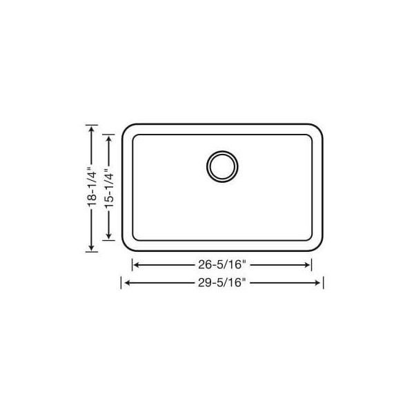 Blanco 40173 Ikon Rectangular Single Bowl Apron Front Silgranit Kitchen Sink