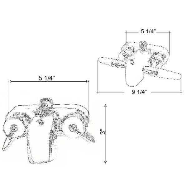 Barclay 4190-54 Converto Shower With Shower Ring and Showerhead Tub Fillers
