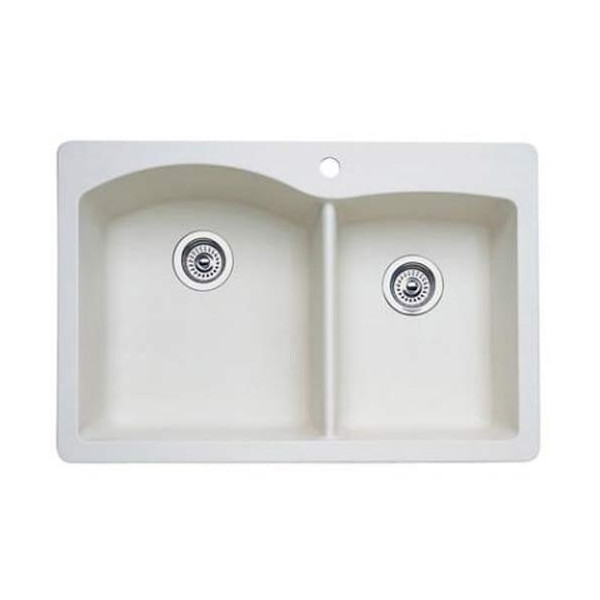Blanco 44DMD8 Diamond Rectangular Double Bowl SILGRANIT Drop In Kitchen Sink
