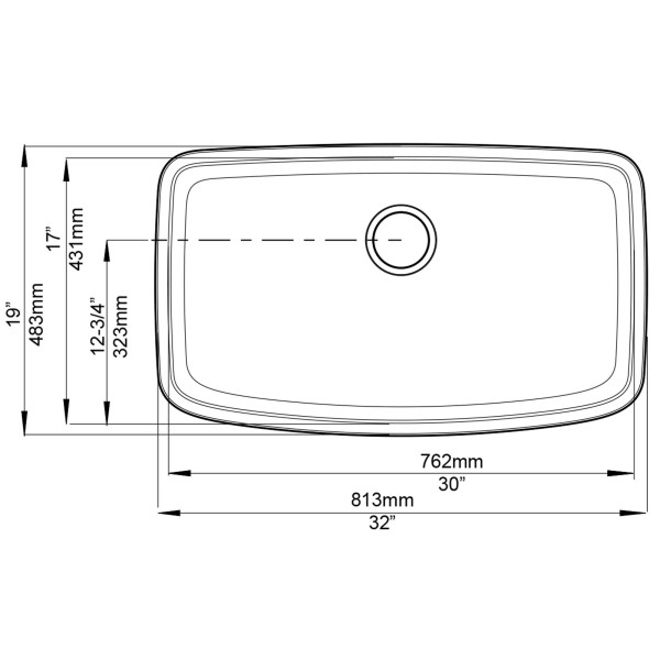 Blanco 441VLE Valea Super Rectangular Single Bowl Undermount Kitchen Sink