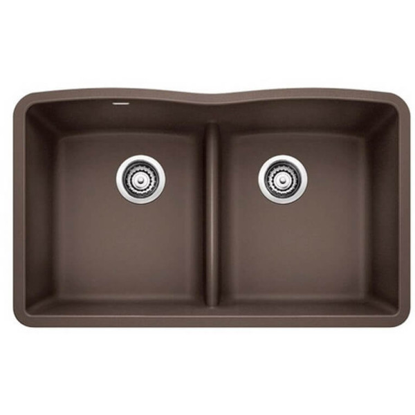 Blanco 44207 Diamond Double Bowl Undermount Silgranit Kitchen Sink Low Divide