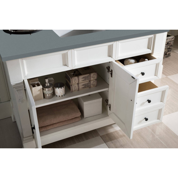 James Martin 147-V48-BW-3 Brookfield 48" Bright White Single Vanity Quartz Top