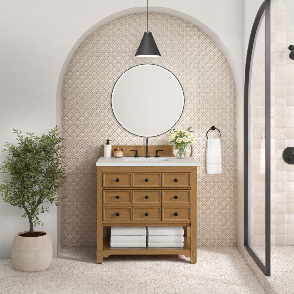 James Martin 505-V36-AMB-3LDL Malibu 36" Single Vanity w/ Lime Delight Top