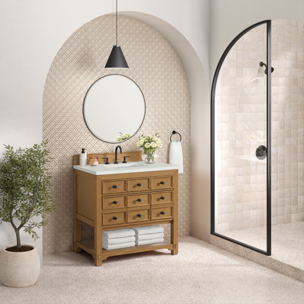 James Martin 505-V36-AMB-3LDL Malibu 36" Single Vanity w/ Lime Delight Top