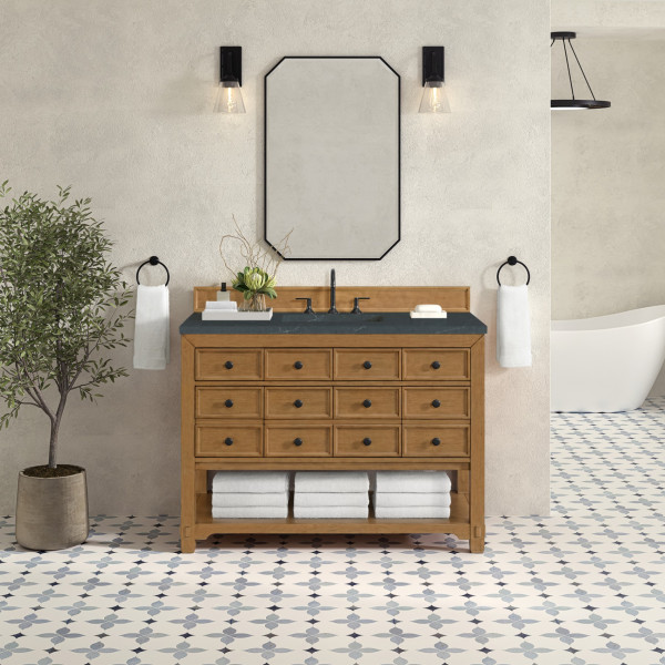 James Martin 505-V48-AMB-3CSP 48" Single Vanity w/ Charcoal Soapstone Quartz Top
