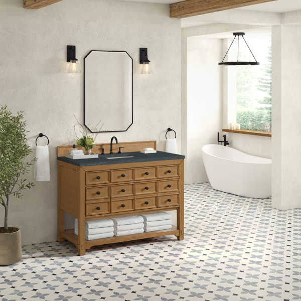 James Martin 505-V48-AMB-3CSP 48" Single Vanity w/ Charcoal Soapstone Quartz Top