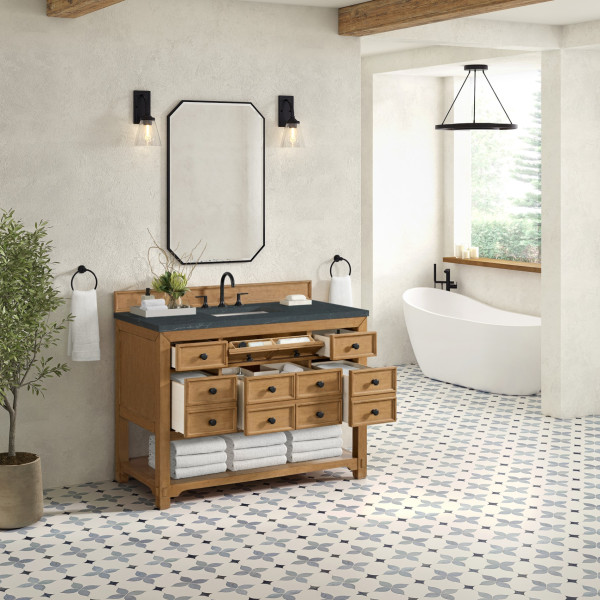 James Martin 505-V48-AMB-3CSP 48" Single Vanity w/ Charcoal Soapstone Quartz Top