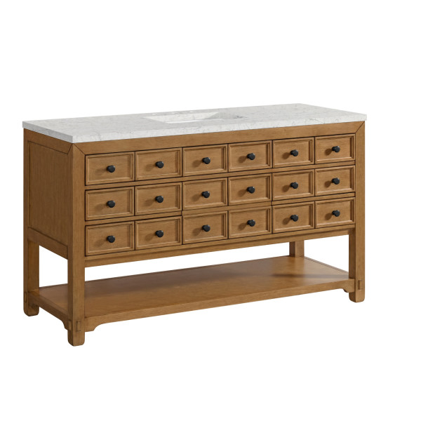 James Martin 505-V60S-AMB-3EJP 60" Single Vanity w/ Eternal Jasmine Pearl Top