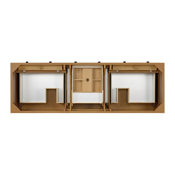 James Martin 505-V72-AMB-3EJP 72" Double Vanity w/ Eternal Jasmine Pearl Top