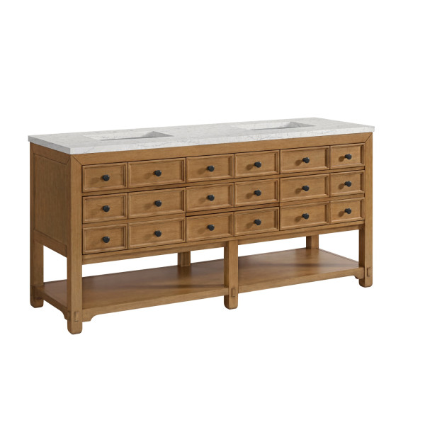 James Martin 505-V72-AMB-3EJP 72" Double Vanity w/ Eternal Jasmine Pearl Top