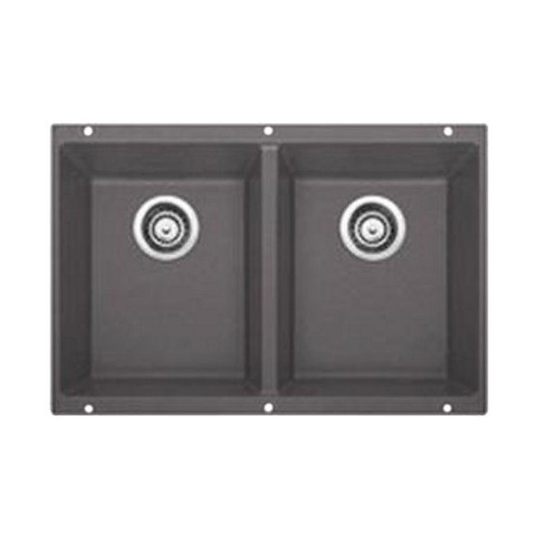 Blanco 51PCS-EQL Precis 16 Inch Equal Double Bowl Undermount Kitchen Sink