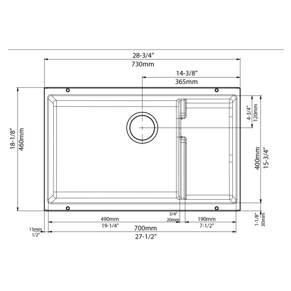 Blanco 51945 Precis Cascade Granite Single Bowl Undermount Kitchen Sink