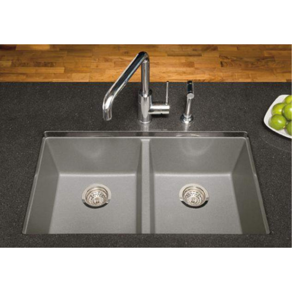 Blanco 51PCS-EQL Precis 16 Inch Equal Double Bowl Undermount Kitchen Sink