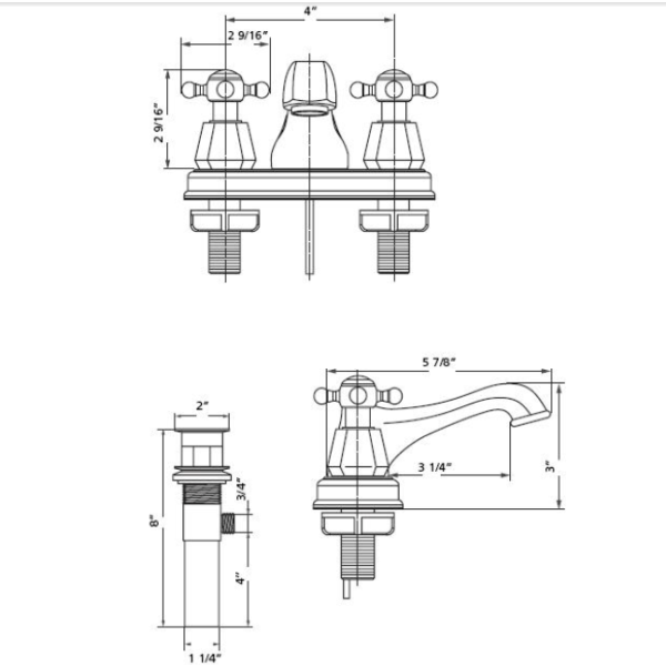 Cheviot 5236 Two Handle Centerset Lavatory Faucet with Cross Handles