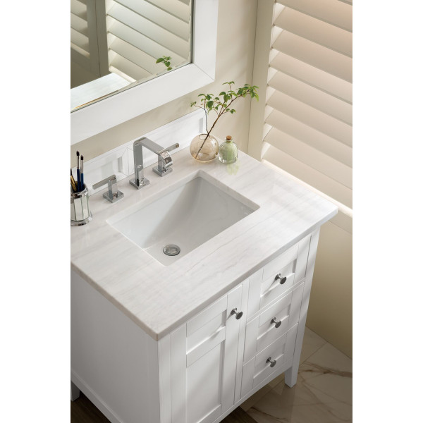 James Martin 527-V30-BW-3A Palisades 30" Bright White Single Vanity w/ Top