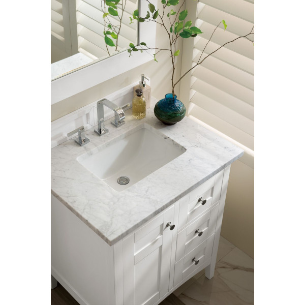 James Martin 527-V30-BW-3A Palisades 30" Bright White Single Vanity w/ Top