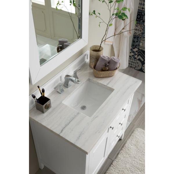 James Martin 527-V36-BW-3 Palisades 36" Single Vanity Bright White w/ Top