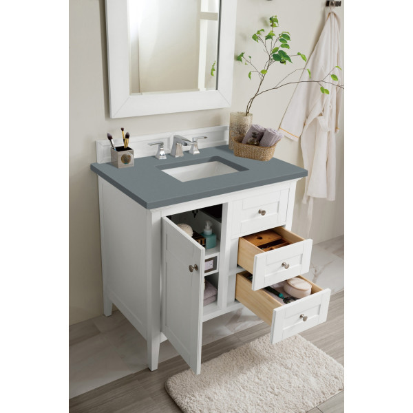 James Martin 527-V36-BW-3 Palisades 36" Single Vanity Bright White w/ Top
