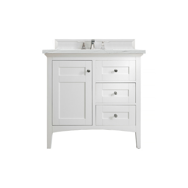 James Martin 527-V36-BW-3 Palisades 36" Single Vanity Bright White w/ Top