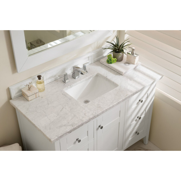 James Martin 527-V48-BW-3 Palisades 48" Bright White Single Vanity w/ 3 CM Top