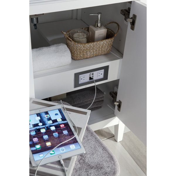 James Martin 527-V60D-BW-3WZ Double Vanity Bright White w/ White Zeus Quartz Top