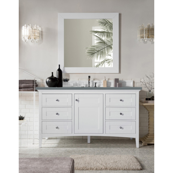 James Martin 527-V60S-BW-4CAR 60 Inch Single Vanity Bright White with Top