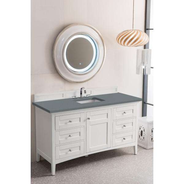 James Martin 527-V60S-BW-4CAR 60 Inch Single Vanity Bright White with Top