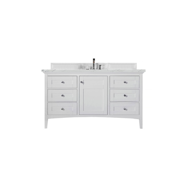 James Martin 527-V60S-BW-4CAR 60 Inch Single Vanity Bright White with Top