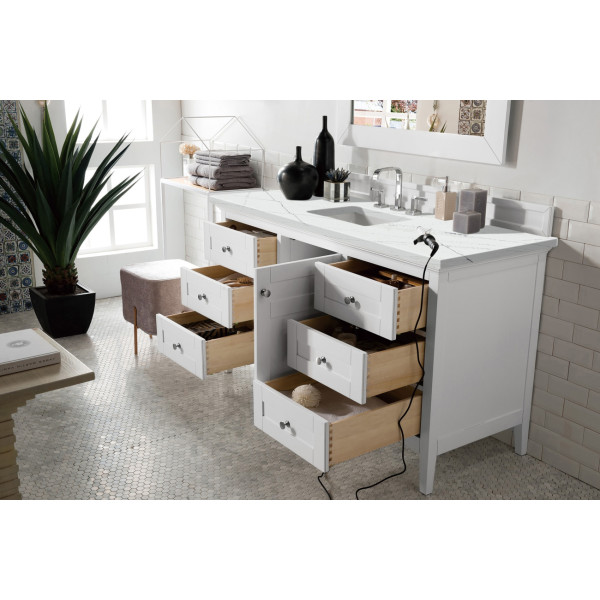 James Martin 527-V60S-BW-4CAR 60 Inch Single Vanity Bright White with Top