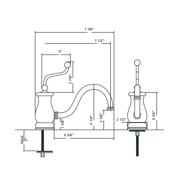 Cheviot 5291 THAMES Monoblock Sink Single Post Faucet - Deck Mounted