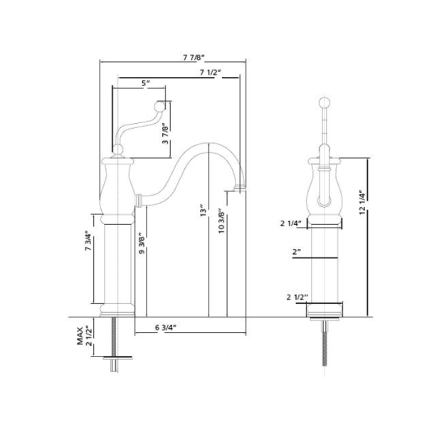 Cheviot 5296 THAMES Collection Single Lever Vessel Faucet for Bathroom