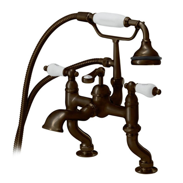 Cheviot 6012 Rim Mount Lever Handles Bathtub Filler with Hand Shower