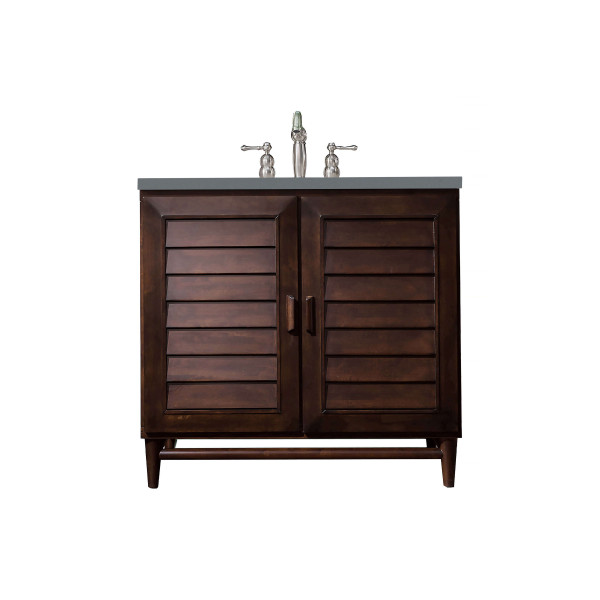 James Martin 620-V36-BNM-3 36" Single Vanity Burnished Mahogany with Top